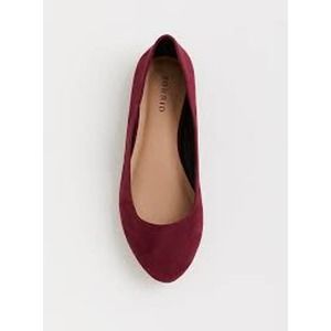 Torrid Faux Suede Burgundy Flats  9W